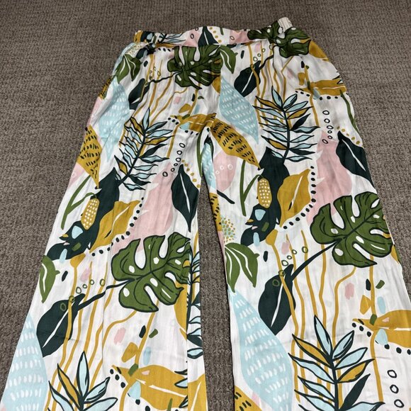 H/G Pants Multicolored Floral Semi Sheer Women’s Size Medium - Picture 10 of 12